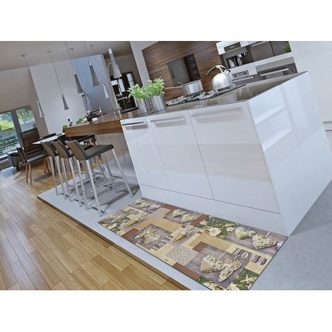 ATTICGO Tapis dessins patchwork lavable SPRINTY Multicolore 52x200 cm (1/4)