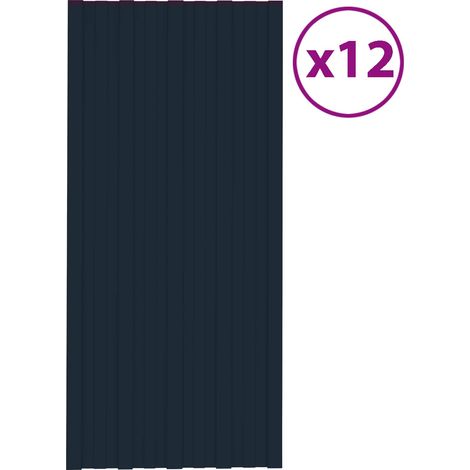 Panneau de toiture 12 pcs Anthracite 100 x 45 cm (1/5)