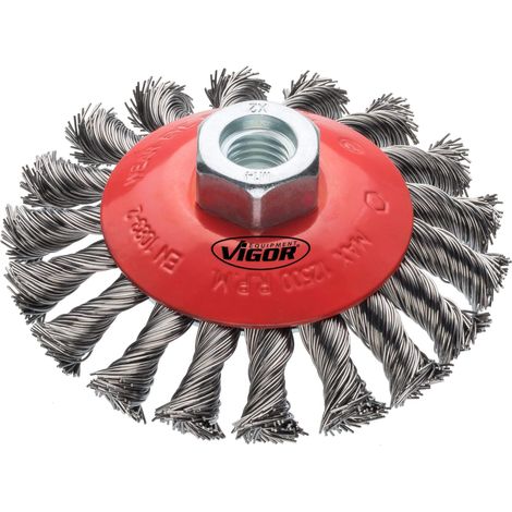 Brosse pour meuleuse d'angle à tête bombée Argenté Diamètre 100 mm Filetage M14 x 2,0) (1/4)