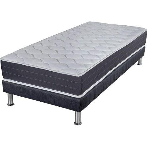 Matelas ressort + Sommier SR9 Deco 90x190 Rhodes - H. 24 cm - Soutien ferme (1/5)