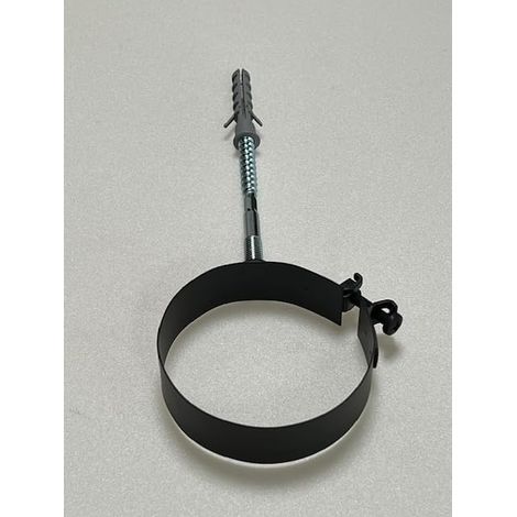 Collier de support mural, Noir pour poêle à pellets avec serre-tube (D 100 mm FIXE) (1/3)