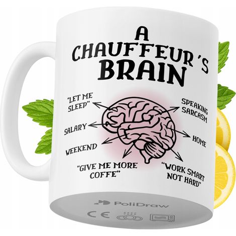 Lustiger Chauffeur-Becher mit witzigem Textdesign – ideal für Geburtstage, Namenstage und Feiertage. Premium-Becher für besondere Anlässe, ob zu Hause, im Büro oder bei der Arbeit. Farbe: Weiß, 330 ml (1/5)