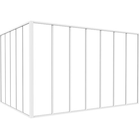 Vetrata angolare L210 x L150 x H130 in Alluminio termolaccato Stile atelier Bianco - BAYVIEW