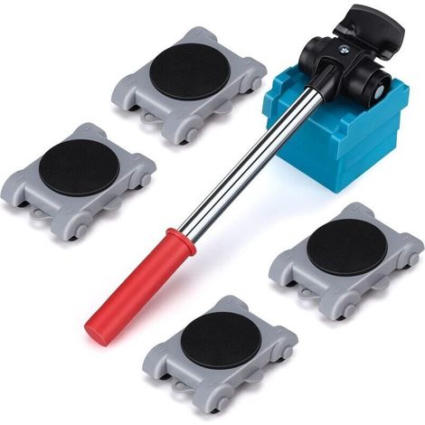 Leve Meuble roulettes pour Meubles Lourd Ensemble de 8 pièces Kit Deplacement Meuble, Deplace Meuble Lourd sans Effort, Patins Rotatifs à 360 Degrés, Charge Maximale 150kg (1/5)