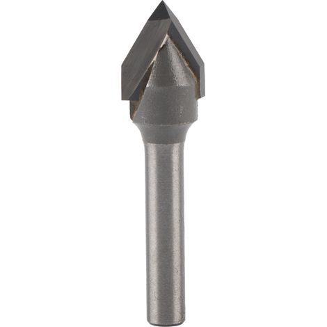 Fraise à défoncer 60 degrés en V, acier au carbone n° 45, queue de 6 mm avec tête en alliage, outil de travail du bois (60 6X1/2) (1/5)