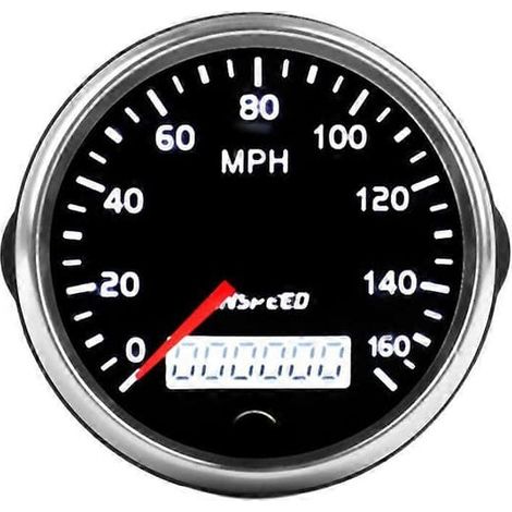 BelleRise - Compteur de vitesse GPS universel 12V/24V, odomètre 85 mm, 260 km/h pour voiture et moto, écran LCD, tachymètre (1/5)