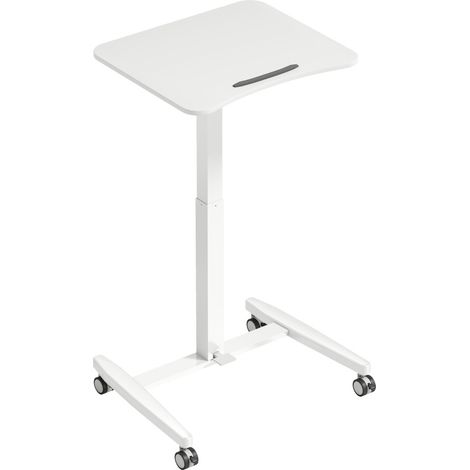 Bureau réglable en hauteur avec plateau inclinable et roulettes, blanc, 60,5 x 52 cm (1/5)