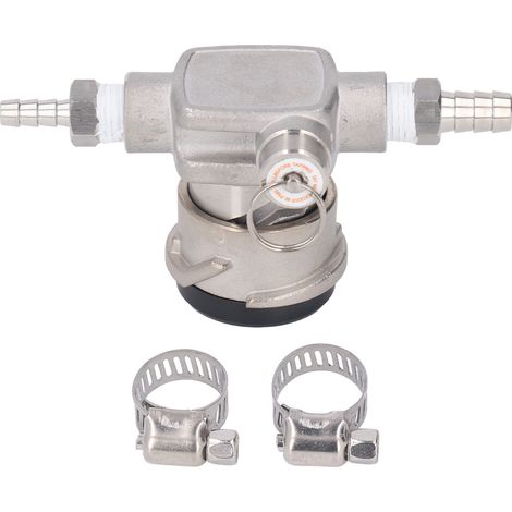 Ortviai Distributeur de Fût à Bière en Acier Inoxydable – Système D, Raccord 5/16", avec 2 Colliers