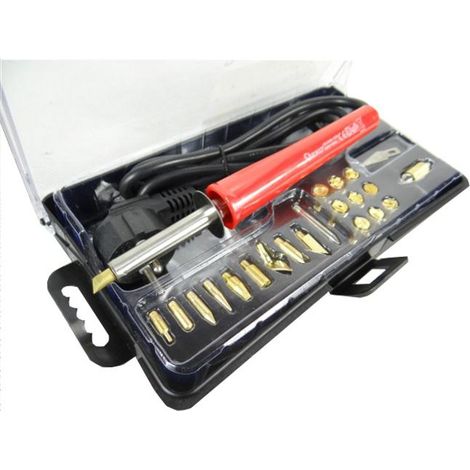 M脕QUINA PARA QUEMAR MADERA Y CUERO GEKO SET 23 uds.