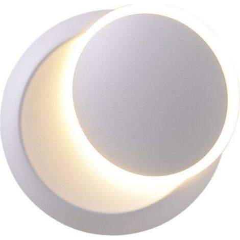 Applique murale LED blanche 7W, créative éclipse 2 en 1 en fer, blanc chaud, luminaire moderne (1/5)