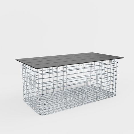 Gabiondeco - Banc de jardin 102 x 45 x 52 cm MW 5 x 5 cm galvanisé à chaud . avec revàªtement recyclà© en anthracite - Made in Germany (1/5)