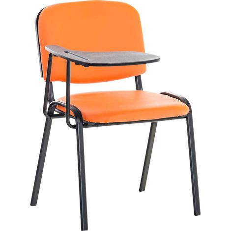 Stuhl Ken mit Klapptisch Kunstleder orange (1/5)
