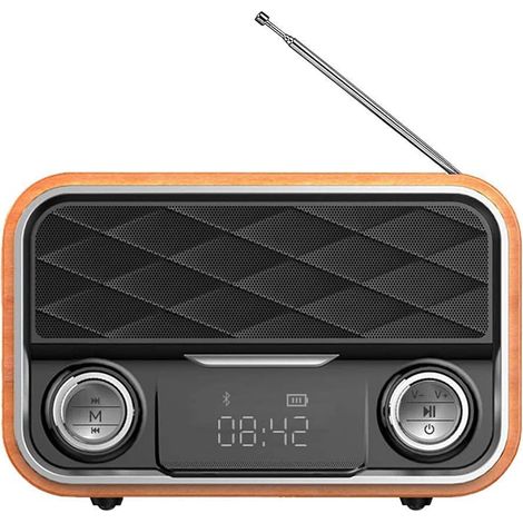 Retro-Bluetooth-Radio mit AUX/FM, Notfallradio mit Antenne, klarer Klang, tragbarer Bluetooth-Lautsprecher, Hochleistungs-Bluetooth, kompatibel mit Android-Tablet (1/5)