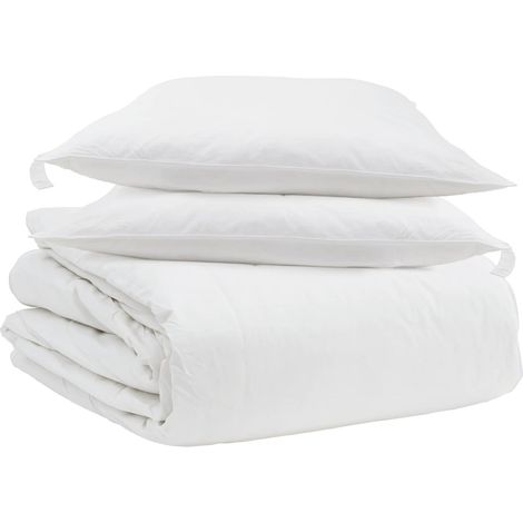 Ensemble de Duvet avec oreiller 3 pcs Blanc Plume de canard (1/5)