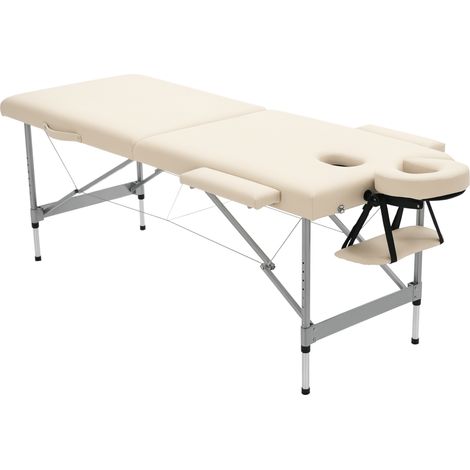 Mecedora plegable ajustable de 7 posiciones Camilla con reposacabezas y reposabrazos, 186 x 71 x 62 - 83 cm, color beige (1/5)