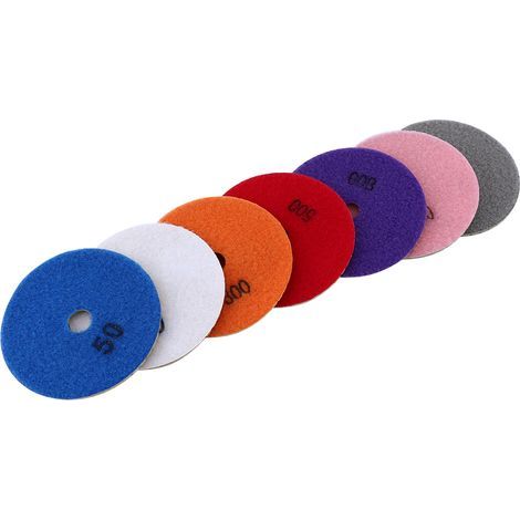 7 pièces disques diamantés 100mm pour polissage granit marbre béton 4 pouces humide (1/5)