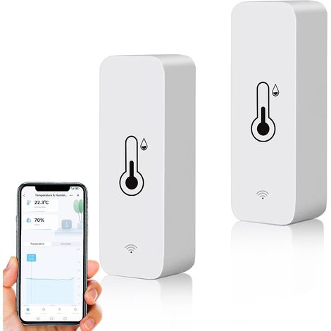 Hygromètre WiFi Smart Thermomètre, mini capteur numérique de température & d'humidité intérieure, capteur d'humidité à température ambiante pour sous sol en serre, compatible avec Alexa & Google Home (1/5)