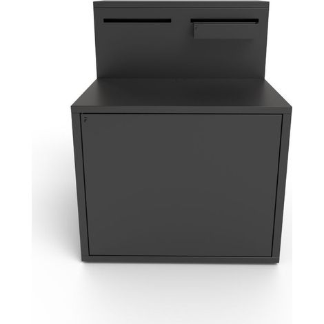 Forge Adour – Meuble de cuisine extérieure comptoir bar pour plancha acier noir – Résistant aux chocs et UV – Dimensions 90x97,2x112,5 cm – Garantie 2 ans