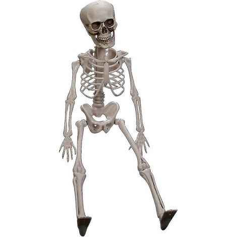 Esqueleto de cuerpo completo de plástico para decoración de Halloween con articulaciones articuladas, 40 cm. (1/5)