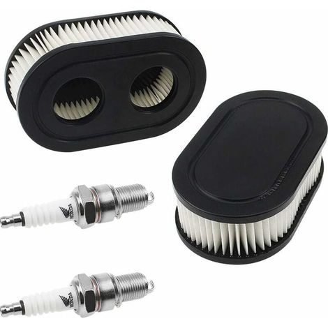 Filtre à air pour moteurs Briggs & Stratton 798452 et 5432. Filtre à air pour tondeuse à gazon 593260 avec 2 bougies d'allumage. (1/5)