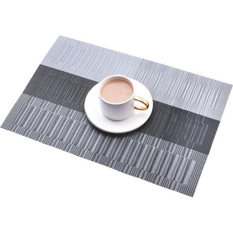 Ein Set aus 4 Platzsets – 30 x 45 cm – rutschfest – abwaschbar – PVC-Material – hitzebeständig – geeignet für Küchen (1/5)