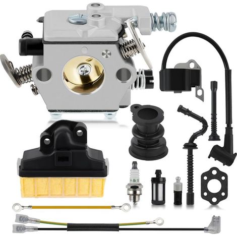 Vergaser für Stihl 021, 023, 025, MS210, MS230, MS250 Kettensägen mit Kraftstoffleitungs-Tuning-Kit 1123, 160, 1650, Zündspule und Luftfilter. Ersetzt Walbro WT286. (1/5)