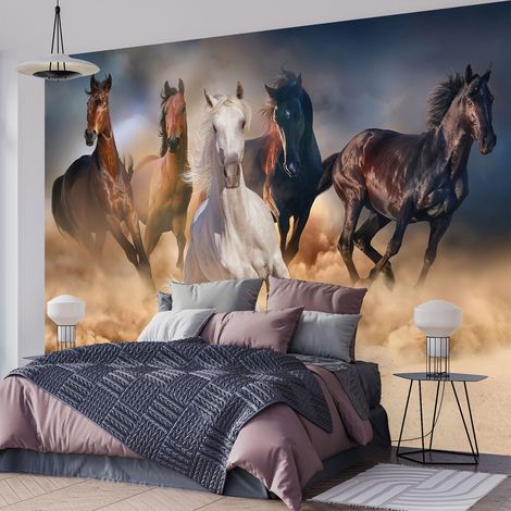 Papier peint panoramique - Chevaux - 130 cm x 86 cm (1/4)
