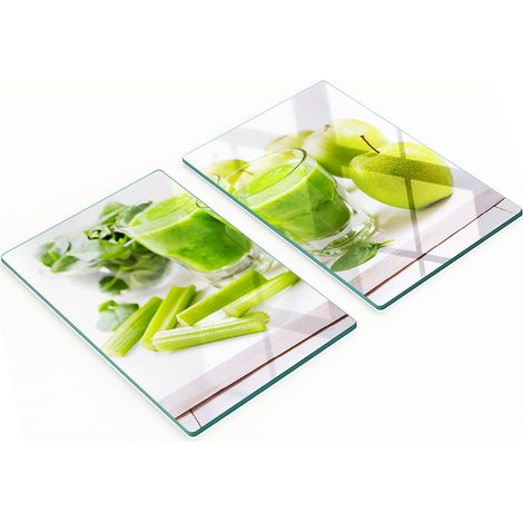Tablas de vidrio elegantes y duraderas con estampado de cóctel verde, 2x40x52 cm. (1/5)