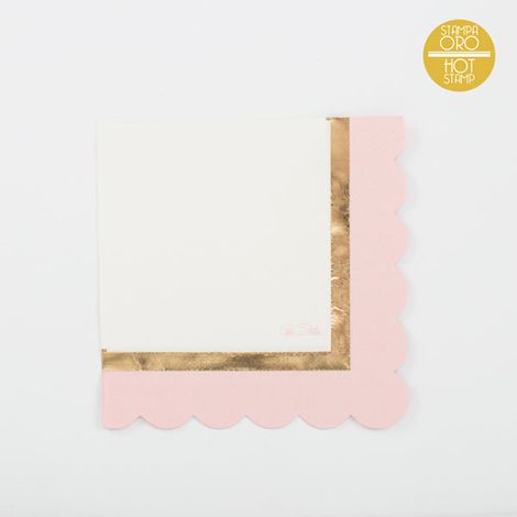 Givi Tovaglioli con Smerlo Chic 3 Veli 33 x 33 Cm Cf 16 Pz Rosa