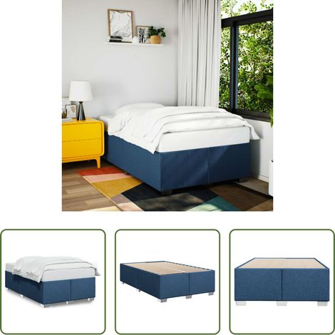 vidaXL Matelas - Cadre de lit sans matelas bleu 120x200 cm tissu (1/5)