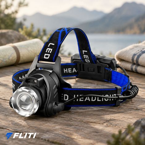 FLITI- Lampe Frontale LED 800 Lumens Rechargeable 3 Modes IPX4 Aluminium Pêche Randonnée (1/5)