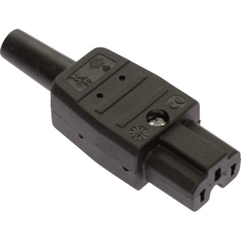 AS Schwabe 62083 Warmgeräte-Steckverbinder  Stecker, gerade Gesamtpolzahl: 2 10 A Schwarz 1 St.