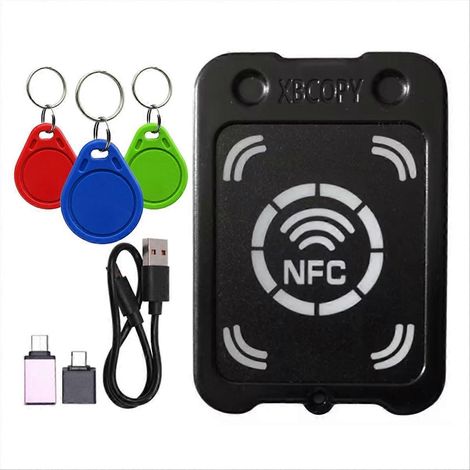 Lecteur/copieur de cartes à puce RFID + porte-clés 3 UID, lecteur de clés de cryptage NFC, duplicateur de jetons RFID 13,56 MHz (1/5)