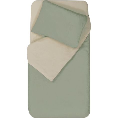 Parure de couette bicolore pour enfant Vert clair 100x140 cm