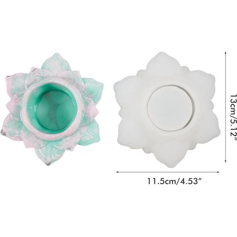 Moule en Résine pour Fleurs, Support de Bougie en Silicone pour Décor de Table DIY