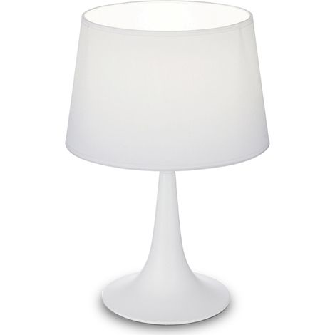Lampada Da Scrivania-Ufficio Moderna London Metallo Bianco 1 Luce E27 Small (1/3)