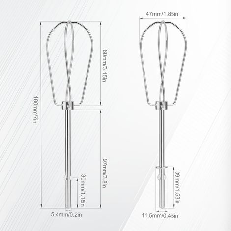 Set di 2 accessori per frullatore a immersione W10490648, frullatori a immersione in acciaio inossidabile per KitchenAid KHM2B AP5644233 PS4082859 Parti per frullatore elettrico (1/4)