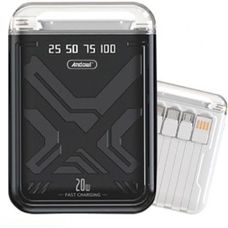 Portateur Portateur Portable 6800mah 20w Indicateurs De Niveau De Niveau De Charge Rapide 4 Câbles Q-cd950 (1/2)
