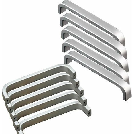 10x 96mm Küchenschranktürgriffe, Schrankschubladengriffe, Schlafzimmermöbelgriffe, Lochabstand, Aluminium (1/3)