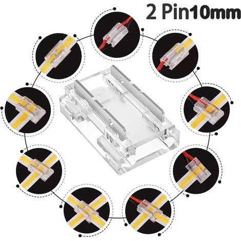 Connettore Rapido 9in1 per Strisce Led COB e SMD a 2 pin Monocolore 10mm (1/5)