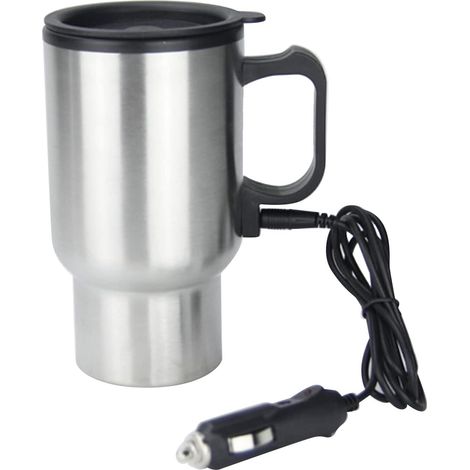 Bouilloire de Voiture, 12V Chauffage de Voiture Tasse de Voyage Bouilloire électrique Grande capacité Anti-fuite en Acier Allume-cigare Tasse Chauffante pour Véhicules