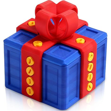 Boîte Cadeau Farce avec Vis, Puzzle Argent 3D Imprimé 8x8cm, Idée Cadeau Originale Halloween Décorative Amusante (1/5)