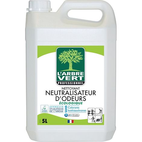 Nettoyant neutralisateur d'odeurs 5L – Concentré à diluer pour sols et surfaces lavables – Sans allergènes – Emballage recyclable – Arbre Vert