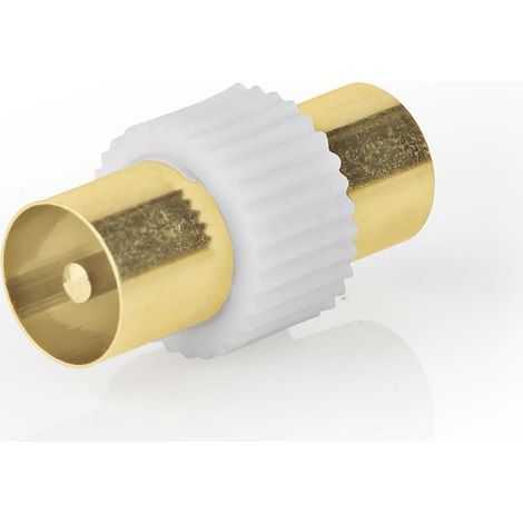 Adaptador de antena y satelite iec coaxial hane iec coaxial hane chapado en oro 75 ohmios rak metal plastico vitamina 1 cerrar