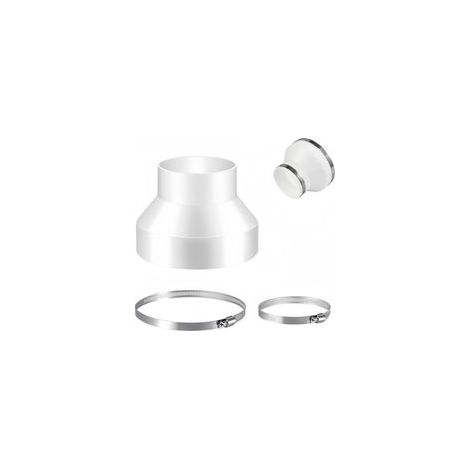 Adaptateur de Tube Rond, Réducteur pour Ventilation 150 mm à 100 mm avec 2 colliers de serrage en acier inoxydable réducteur en ABS pour conduits de ventilation