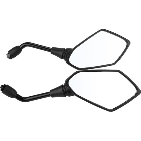 Rétroviseur Moto Universel 10mm, Noir, Paire (Gauche et Droite) pour Guidon (1/3)