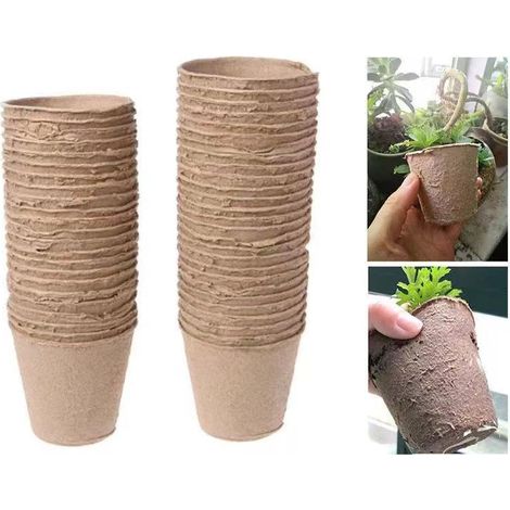 100 petits pots de rempotage en fibre de 8 cm — Le choix idéal pour les passionnés de jardinage.
