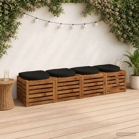 vidaXL 4-Piece Seat Cushions 4 pcs 100% Polyester Black 45 x 45 x 5 cm (1/5)