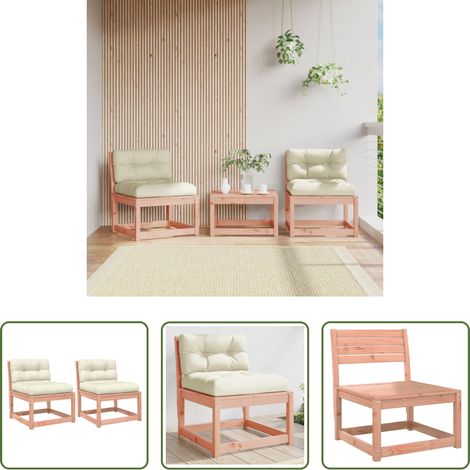 Holzsofa - Gartensofas mit Kissen 2 Stk. Massivholz Douglasie (1/5)