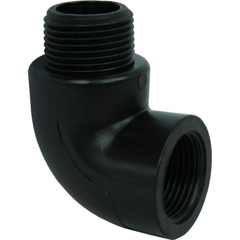 Coude à visser mâle femelle 1"x1" - 33,25mm x 30,30mm, Raccord en Polypropylène (1/5)